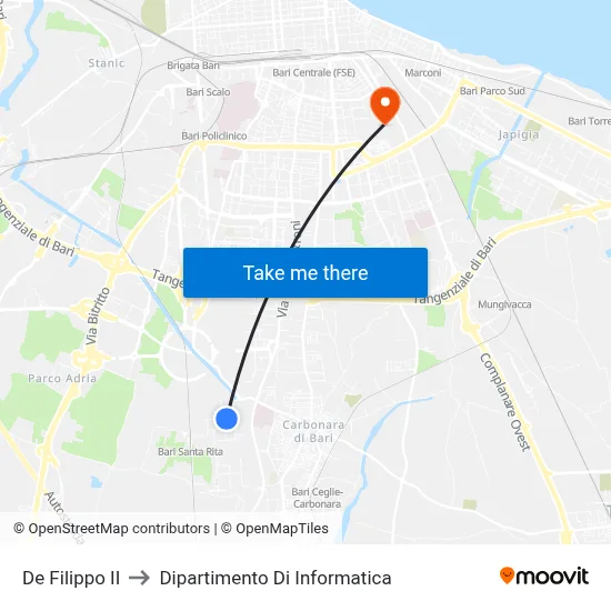 De Filippo II to Computer Science Department map