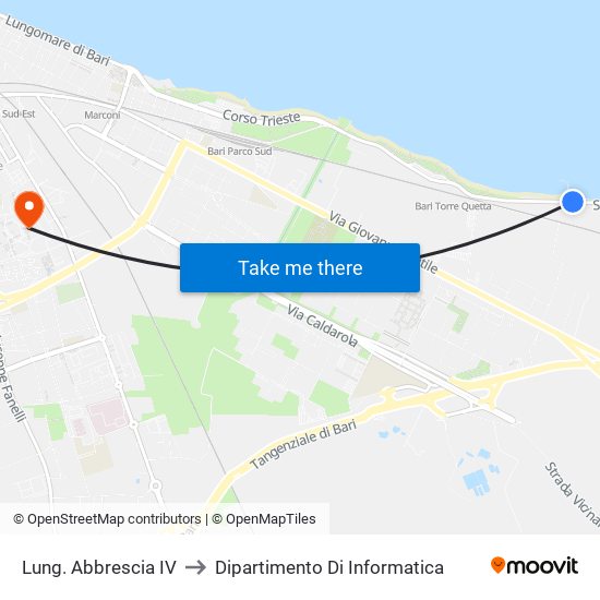 Lung. Abbrescia IV to Dipartimento Di Informatica map