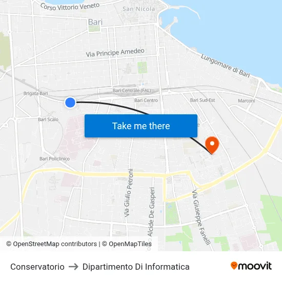 Conservatory to Computer Science Department map