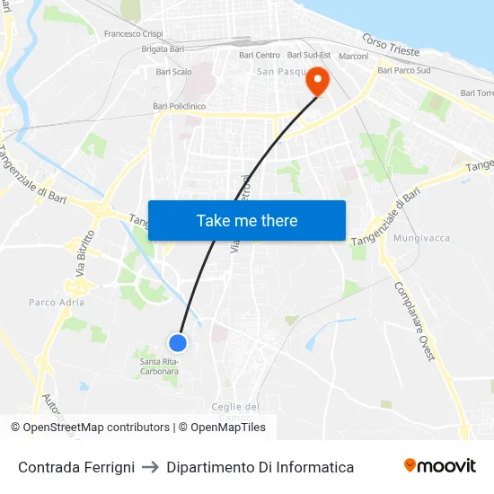 Ferrigni District to Computer Science Department map