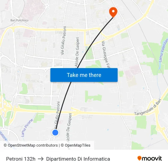 Petroni 132h to Computer Science Department map