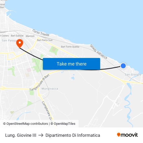 Lung.  Giovine  III to Dipartimento Di Informatica map