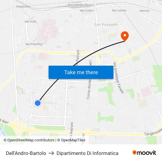 Dell'Andro-Bartolo to Dipartimento Di Informatica map