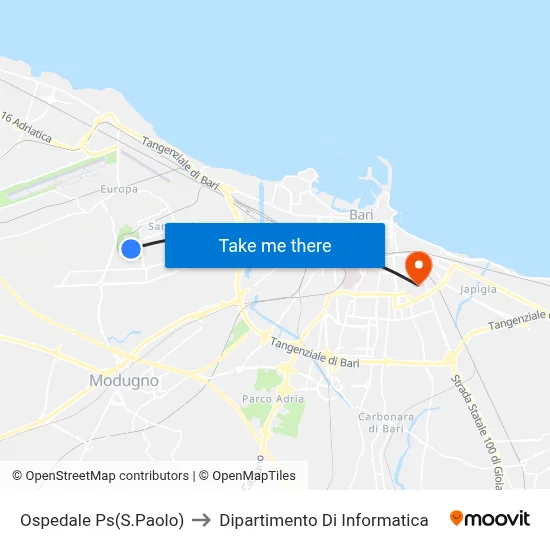 St. Paul Hospital to Computer Science Department map