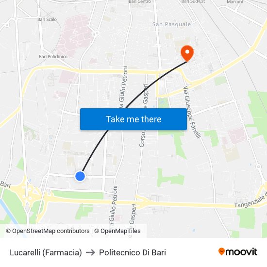 Lucarelli (Farmacia) to Politecnico Di Bari map