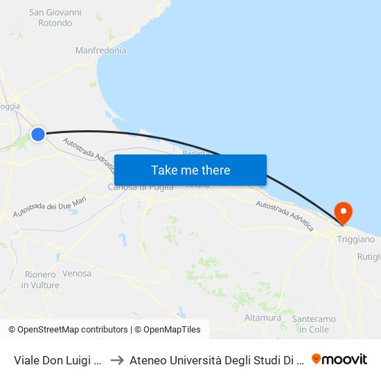 Viale Don Luigi Orione, 11 to Ateneo Università Degli Studi Di Bari ""Aldo Moro"" map