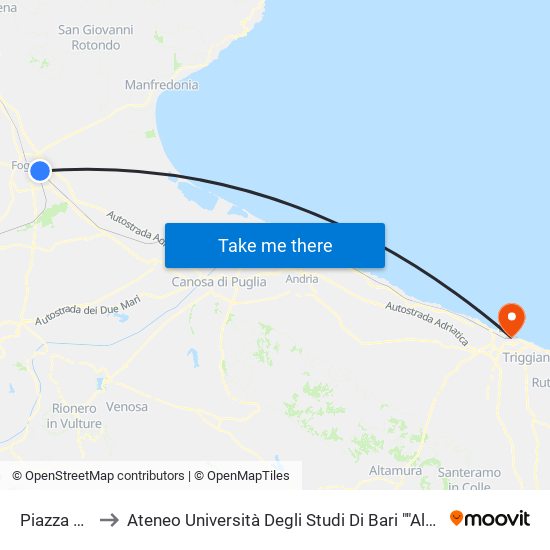 Piazza Diaz to Ateneo Università Degli Studi Di Bari ""Aldo Moro"" map