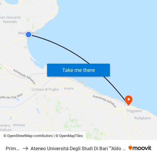 Primule to Ateneo Università Degli Studi Di Bari ""Aldo Moro"" map