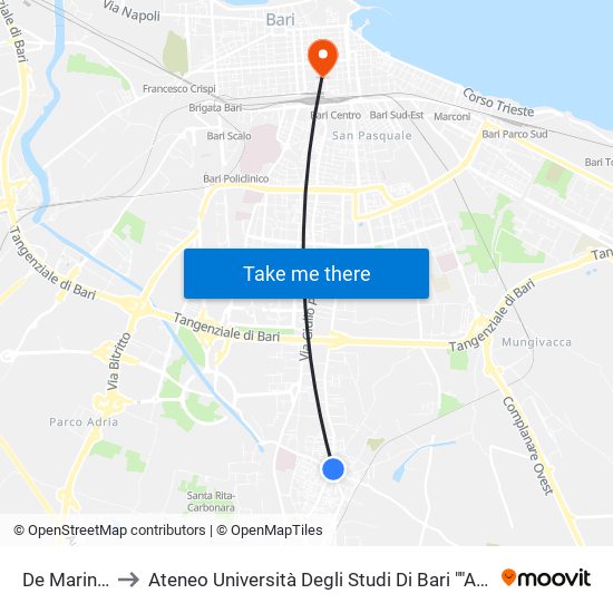 De Marinis 9 to Ateneo Università Degli Studi Di Bari ""Aldo Moro"" map