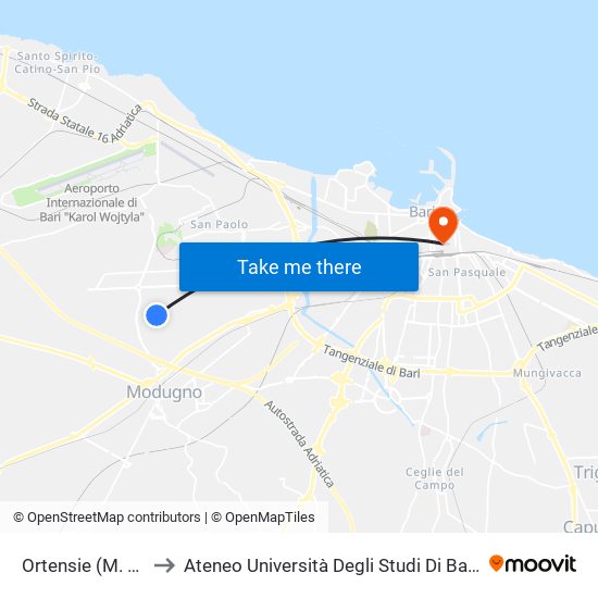 Ortensie (M. Marelli) to Ateneo Università Degli Studi Di Bari ""Aldo Moro"" map