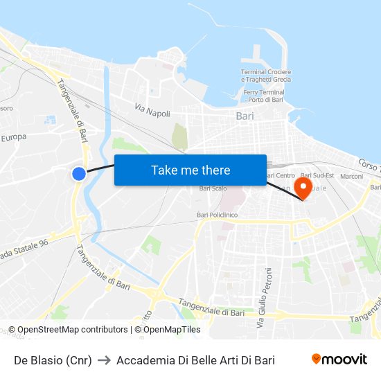 De Blasio (Cnr) to Accademia Di Belle Arti Di Bari map