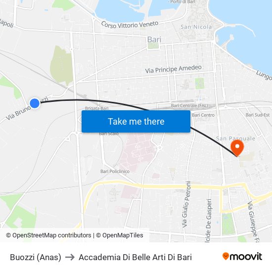 Buozzi (Anas) to Accademia Di Belle Arti Di Bari map