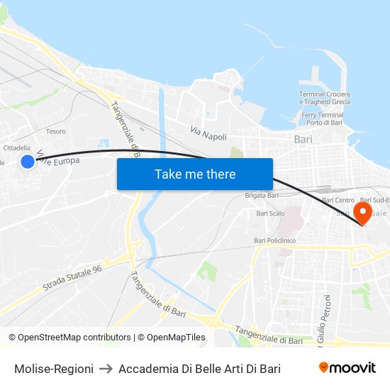 Molise-Regioni to Accademia Di Belle Arti Di Bari map