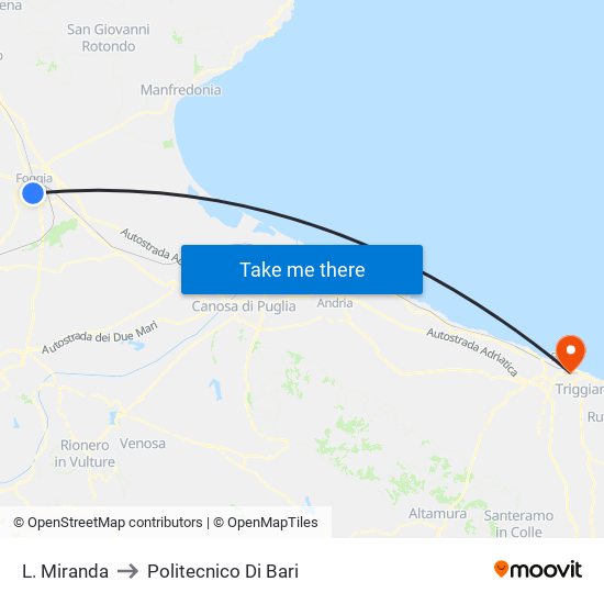L. Miranda to Politecnico Di Bari map