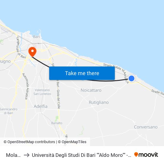Mola Di Bari to Università Degli Studi Di Bari ""Aldo Moro"" - Facoltà Di Economia E Commercio map