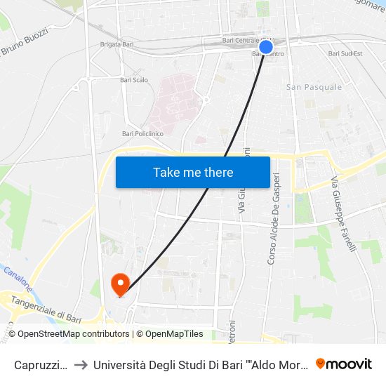 Capruzzi-Sorrentino to Università Degli Studi Di Bari ""Aldo Moro"" - Facoltà Di Economia E Commercio map