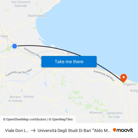 Viale Don Luigi Orione, 11 to Università Degli Studi Di Bari ""Aldo Moro"" - Facoltà Di Economia E Commercio map