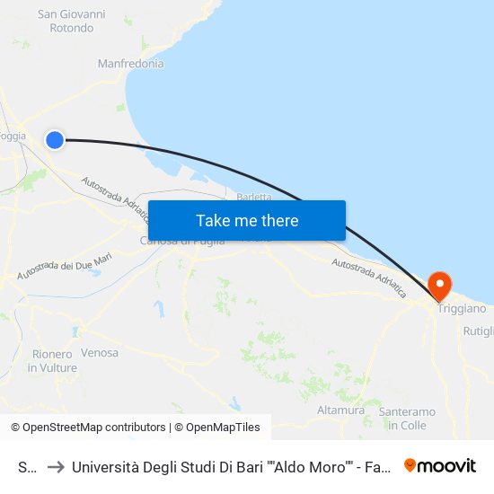 Sp76 to Università Degli Studi Di Bari ""Aldo Moro"" - Facoltà Di Economia E Commercio map