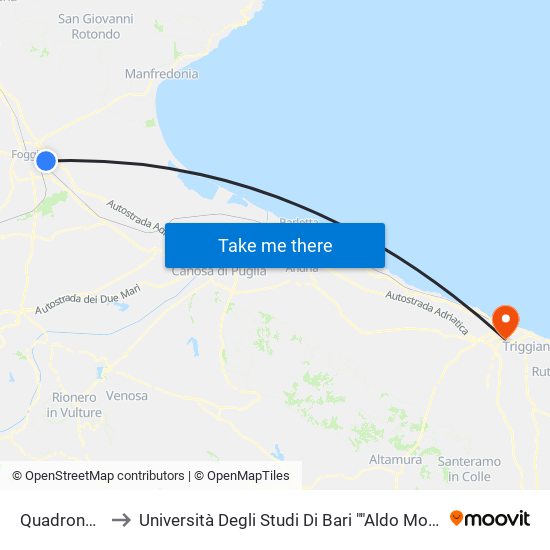 Quadrone Delle Vigne to Università Degli Studi Di Bari ""Aldo Moro"" - Facoltà Di Economia E Commercio map