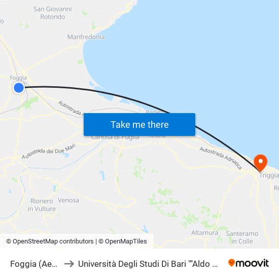 Foggia (Aeroporto G. Lisa) to Università Degli Studi Di Bari ""Aldo Moro"" - Facoltà Di Economia E Commercio map