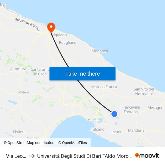 Via Leone Xiii, 25 to Università Degli Studi Di Bari ""Aldo Moro"" - Facoltà Di Economia E Commercio map