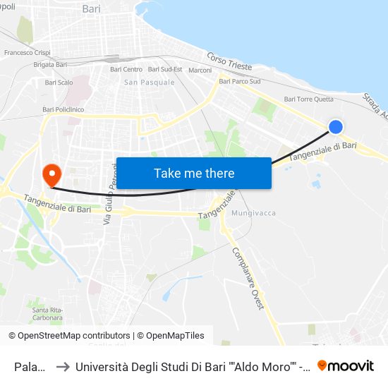 Palasciano I to Università Degli Studi Di Bari ""Aldo Moro"" - Facoltà Di Economia E Commercio map