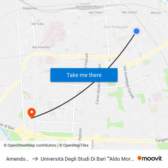 Amendola-C.Ulpiani to Università Degli Studi Di Bari ""Aldo Moro"" - Facoltà Di Economia E Commercio map