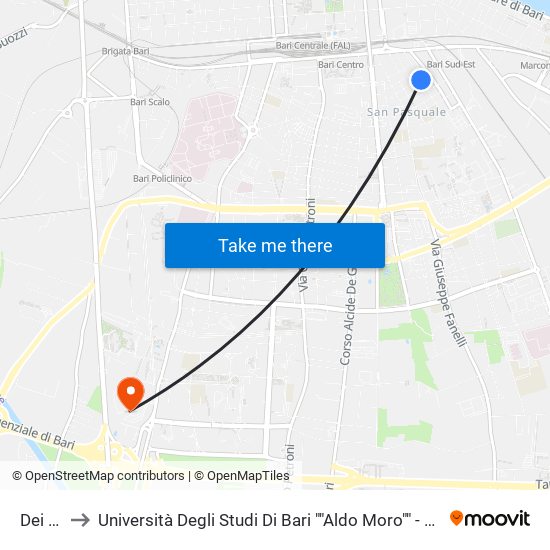 Dei Mille I to Università Degli Studi Di Bari ""Aldo Moro"" - Facoltà Di Economia E Commercio map