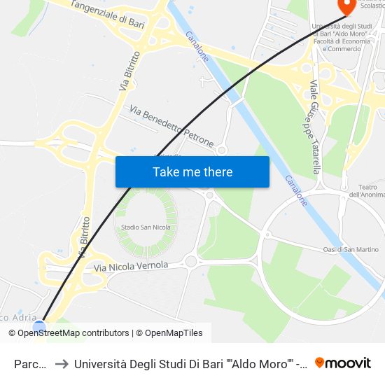 Parco Adria to Università Degli Studi Di Bari ""Aldo Moro"" - Facoltà Di Economia E Commercio map