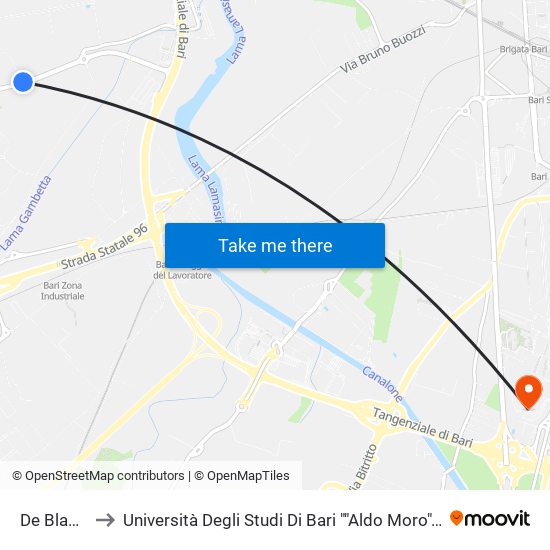 De Blasio-Milella to Università Degli Studi Di Bari ""Aldo Moro"" - Facoltà Di Economia E Commercio map