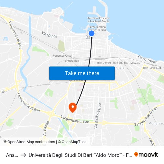 Anagrafe to Università Degli Studi Di Bari ""Aldo Moro"" - Facoltà Di Economia E Commercio map