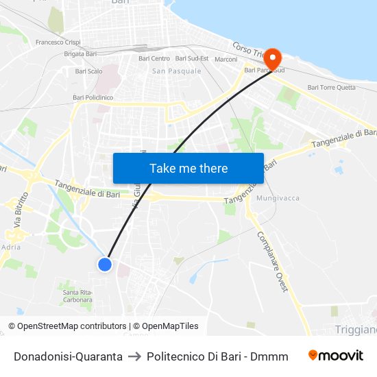 Donadonisi-Quaranta to Politecnico Di Bari - Dmmm map