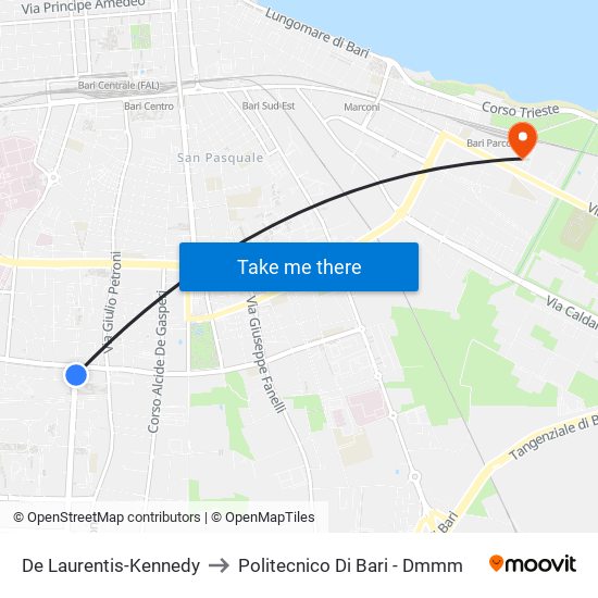 De Laurentis-Kennedy to Politecnico Di Bari - Dmmm map