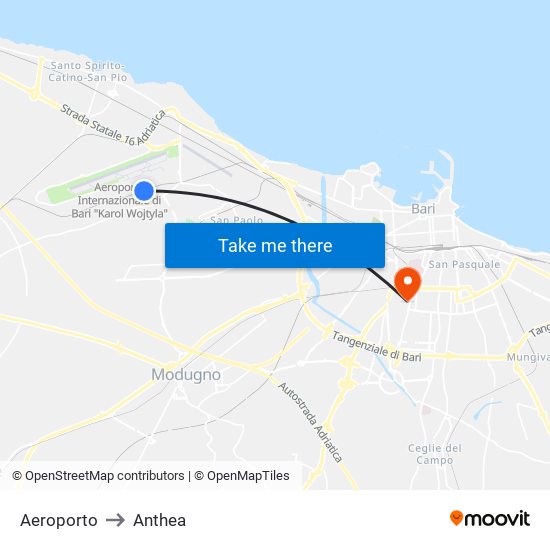 Aeroporto to Anthea map