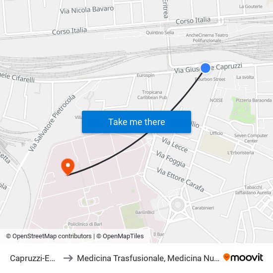 Capruzzi-Ennio to Medicina Trasfusionale, Medicina Nucleare map