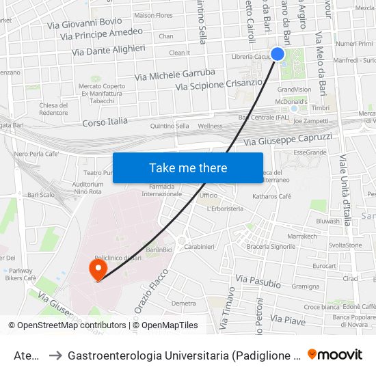 Ateneo to Gastroenterologia Universitaria (Padiglione D'Agostino) map