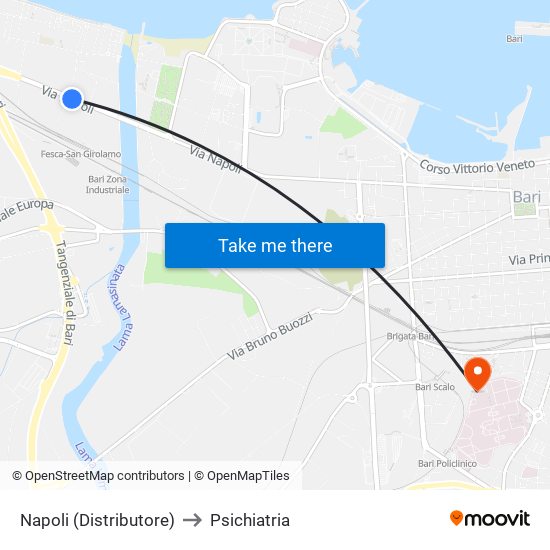 Napoli (Distributore) to Psichiatria map