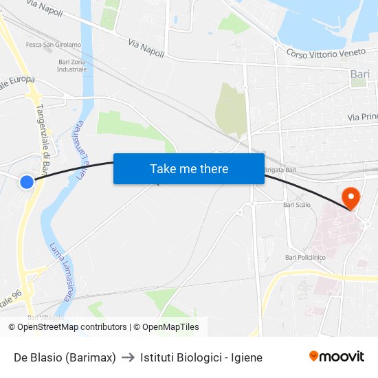 De Blasio (Barimax) to Istituti Biologici - Igiene map