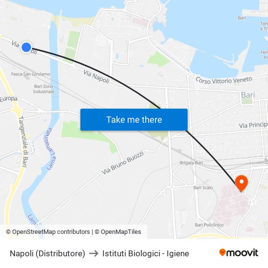 Napoli (Distributore) to Istituti Biologici - Igiene map