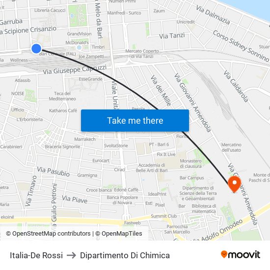 Italia-De Rossi to Dipartimento Di Chimica map