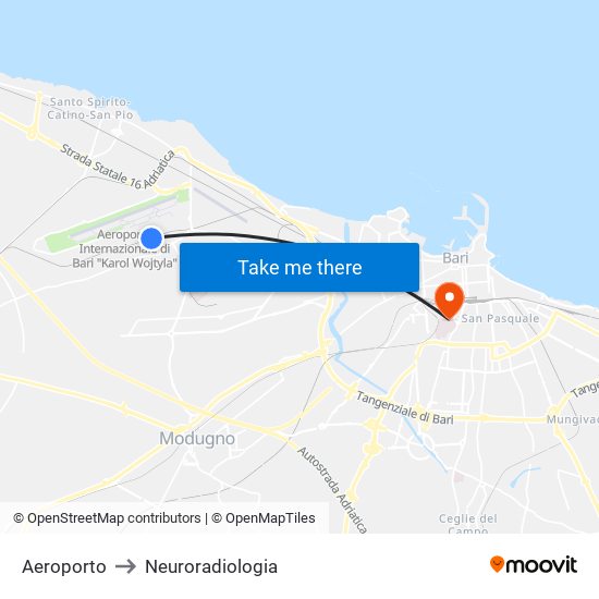 Aeroporto to Neuroradiologia map