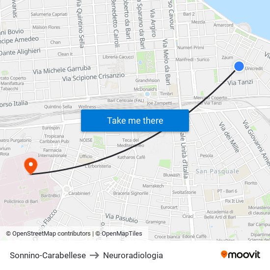 Sonnino-Carabellese to Neuroradiologia map