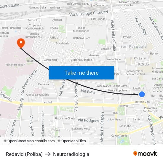 Redavid (Poliba) to Neuroradiologia map