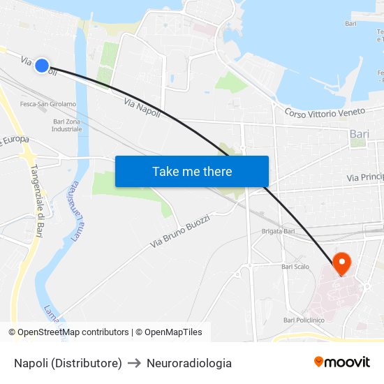 Napoli (Distributore) to Neuroradiologia map