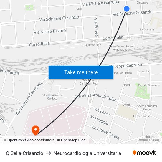 Q.Sella-Crisanzio to Neurocardiologia Universitaria map