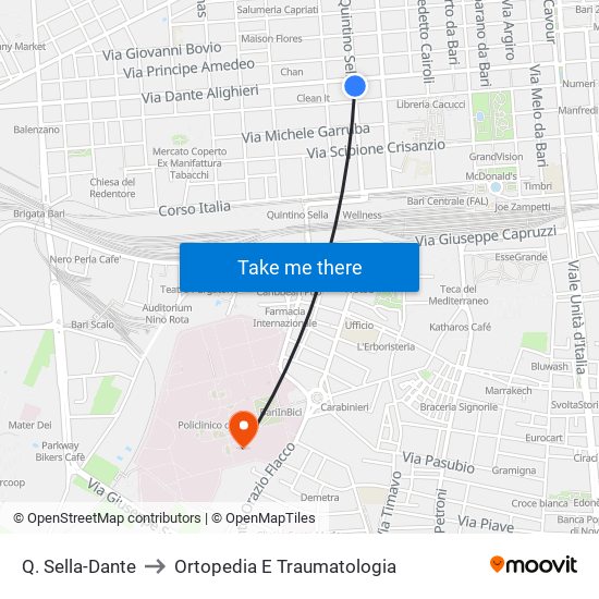 Q. Sella-Dante to Ortopedia E Traumatologia map
