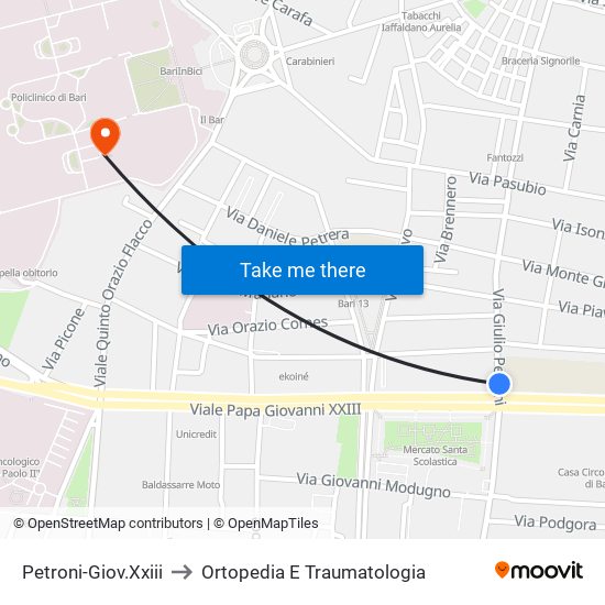 Petroni-Giov.Xxiii to Ortopedia E Traumatologia map