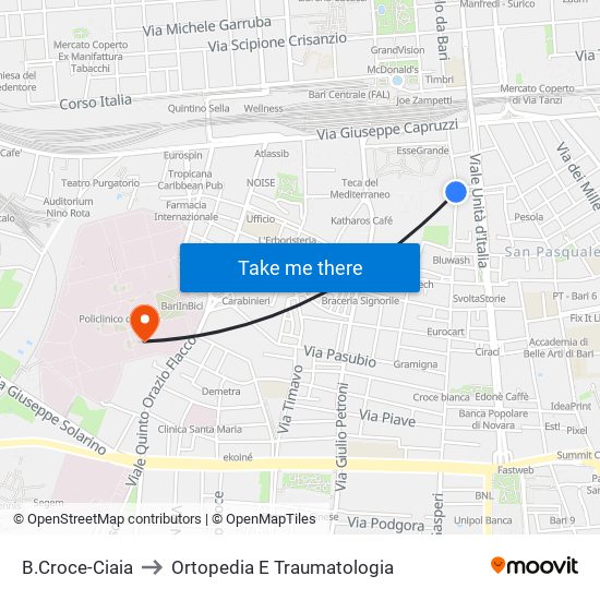 B.Croce-Ciaia to Ortopedia E Traumatologia map