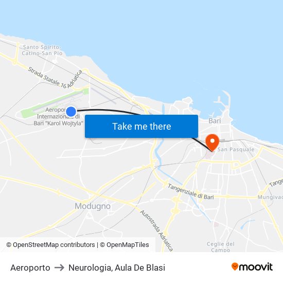 Aeroporto to Neurologia, Aula De Blasi map