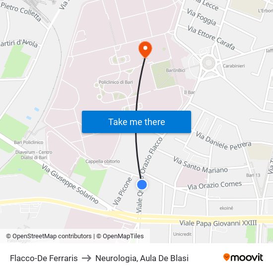 Flacco-De Ferraris to Neurologia, Aula De Blasi map